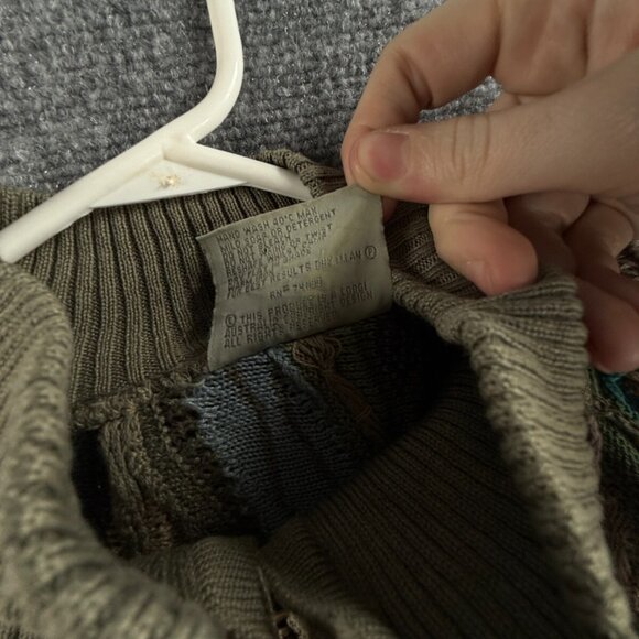 COOGI Australia Sweater Women Medium Green Knit Pullover Turtleneck Padded Shldr - Picture 9 of 16